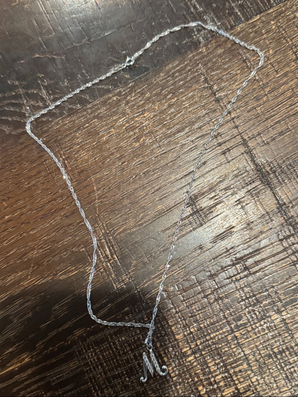 Elegant Silver Initial 'M' Necklace - Women's Letter Pendant
